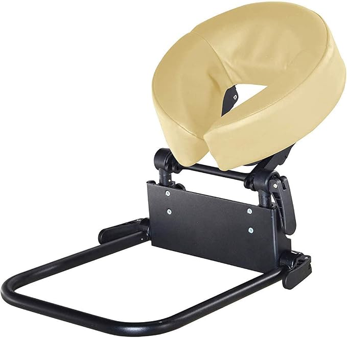 Master Massage Home Massage Kit Professional, Adjustable Headrest & PU Face Cushion for Private Masseuse, Face Down Mattress Top Massage Kit Family Use (Cream)
