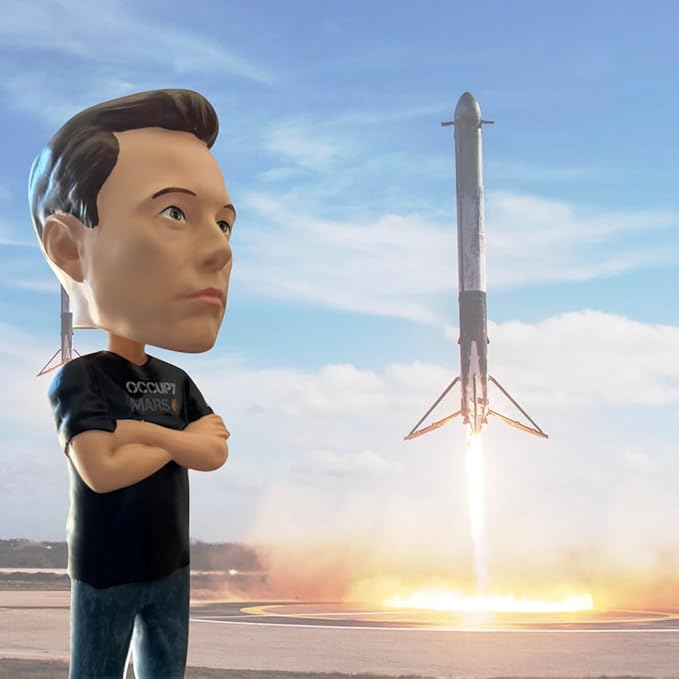 Elon Musk Bobblehead, Entrepreneur and American Patriot, Trump Doge, Premium Polyresin Collectible Statue, 8 Inches Tall, World Leaders Series, Patriots