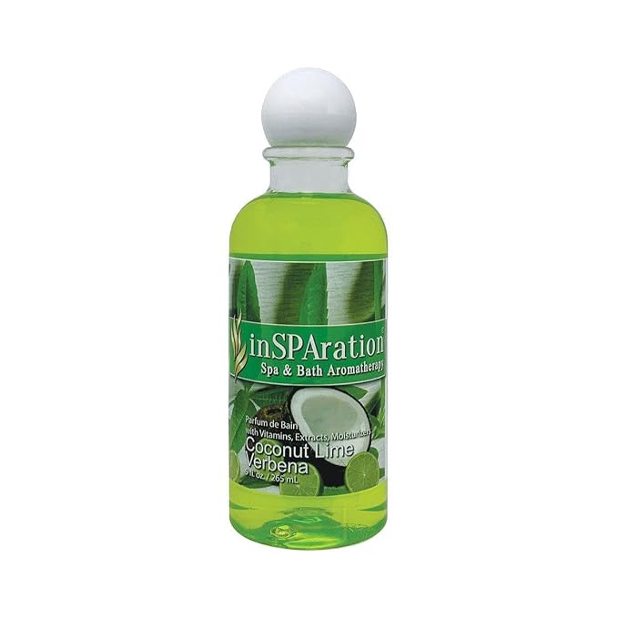 inSPAration Spa and Bath Aromatherapy 371X Spa Liquid, 9-Ounce, Coconut Lime Verbena