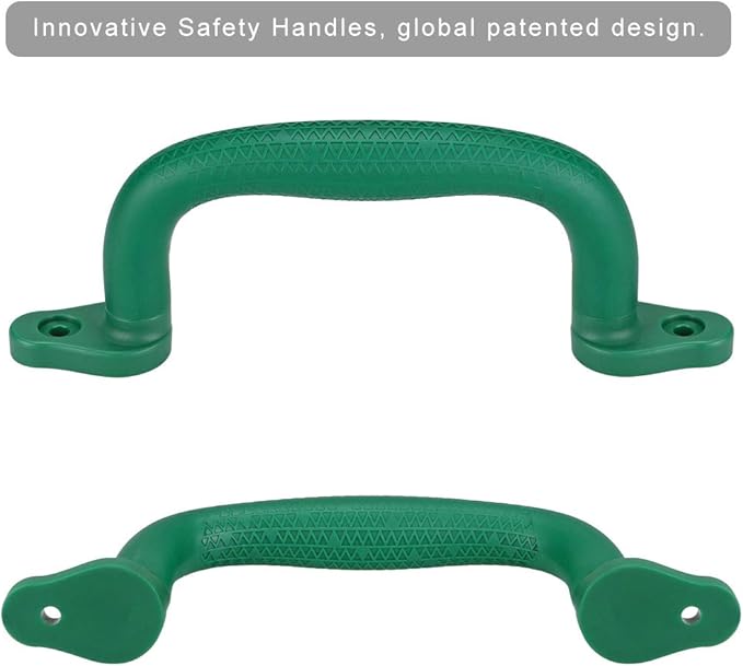 Dolibest 2-Pack Safety Handles for Swing Sets & Playsets - Monkey Bars with Anti-Skid Grip with Finger Indentations, Plastic Grab Handles, Easy Mounting for Climbing Frames, Playhouses, Treehouses