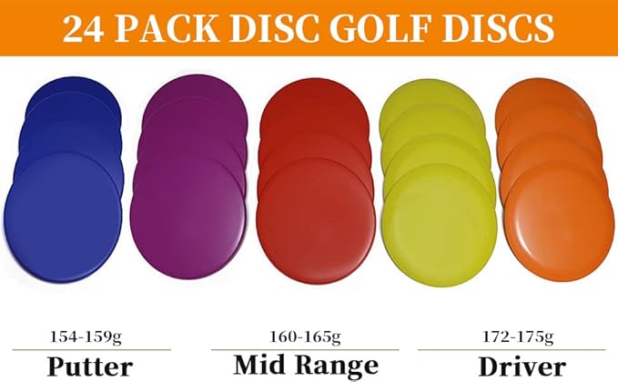 GOOSO Disc Golf Starter Set - 24pk (8 Putter, 8 Midrange, 8 Driver) - DIY Your Discs