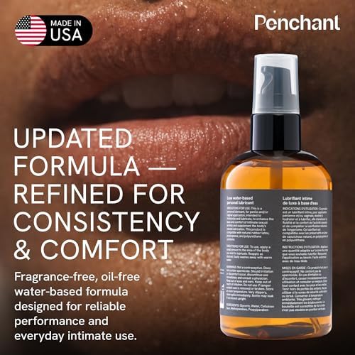 Penchant Classic Water-Based Personal Lubricant for Women and Men – Smooth Clean-Rinsing Personal Lube for Everyday Use - Unscented, Condom Compatible Lube for Sex - Made in USA (12 fl oz)