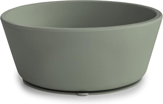 mushie Silicone Suction Bowl | BPA-Free Non-Slip Design (Dried Thyme)