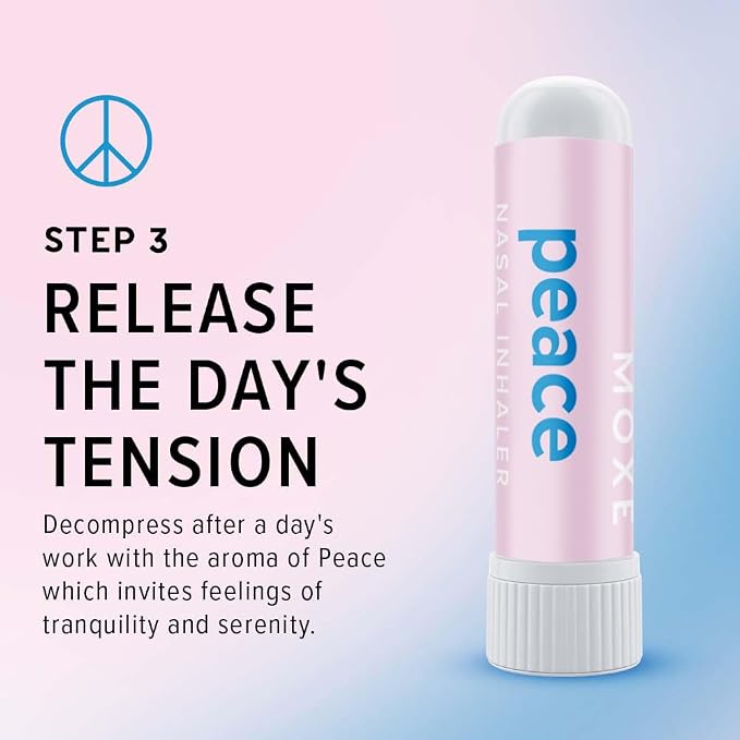 MOXE Daily Aromatherapy Nasal Inhalers Set, All Day Aromatherapy, Therapeutic Grade Essential Oils, Easy & Safe, Leakproof, Portable, Clear Congestion, Improve Energy, Naturally Calming & Relaxing