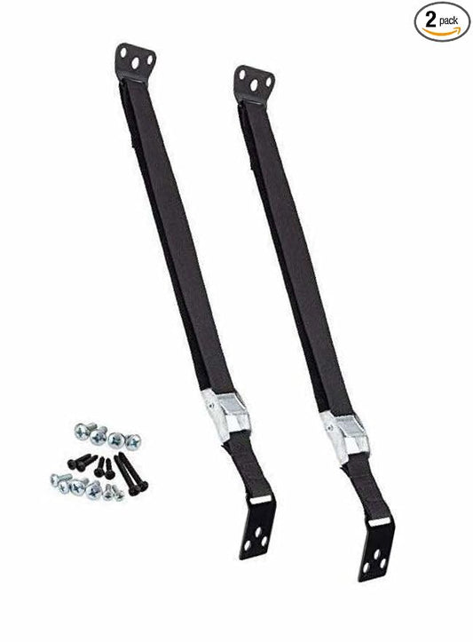 Safety Innovations Heavy Duty TV and Furniture Straps - Baby Proofing Anti Tip Straps for Child and Baby Safety - Expert Designed Strap Anchors Furniture to Walls to Prevent Tip-Overs 2Pk (Black)