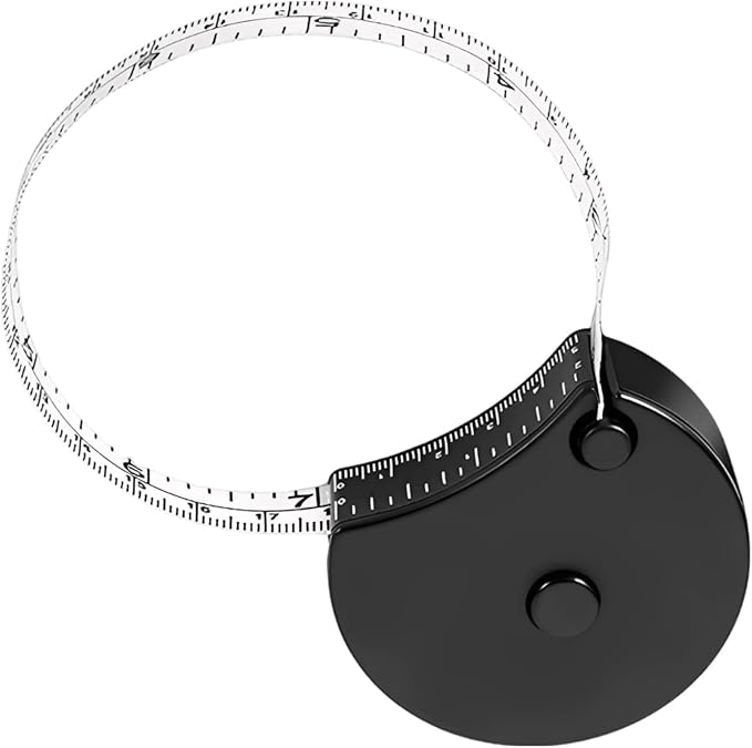Retractable Body Tape Measure, Waist Measurement Tape with Auto Stand-Out, Mini Measuring Tool, Dual Scale, Easy Read Window