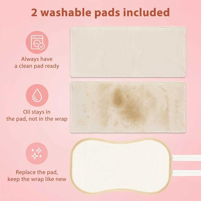 Heated Castor Oil Pack Wrap | Residual Warmth, Overnight Use