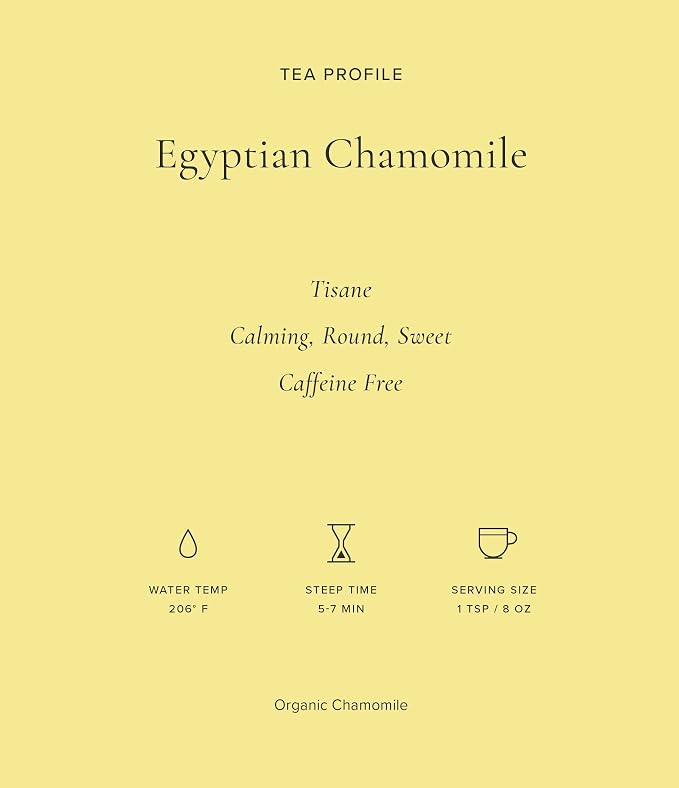 Art of Tea Organic Egyptian Chamomile Tea Bags 50 Count, Premium Whole Leaf Herbal Tea, Naturally Caffeine Free Tea, Pyramid Sachets, Organic Chamomile Tea for Bedtime
