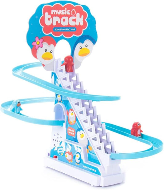 Penguin Slide Toy Set, Automatic Climbing Stairs with Music & Lights, Interactive Educational Playset for Boys Girls, Birthday Gift Idea (Penguin)