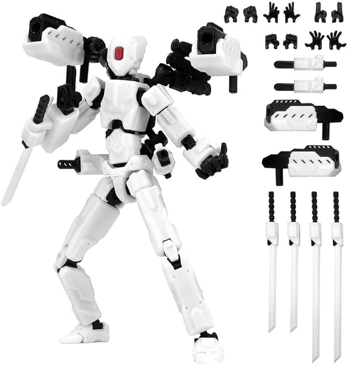T13 Action Figures Helix Robot 8 Inch, Assembly Completed T 13,3D Printed Robo 13 - The Premium Action Figures for Sci-Fi Enthusiasts (White)