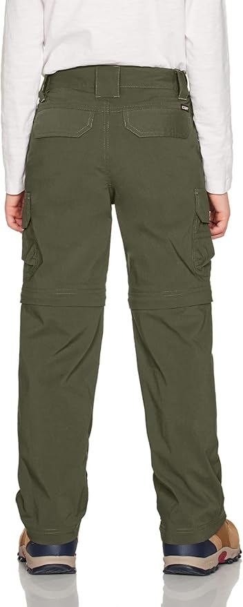 CQR Kids Youth Hiking Cargo Pants, UPF 50+ Quick Dry Convertible Zip Off Pants, Outdoor Camping Pants