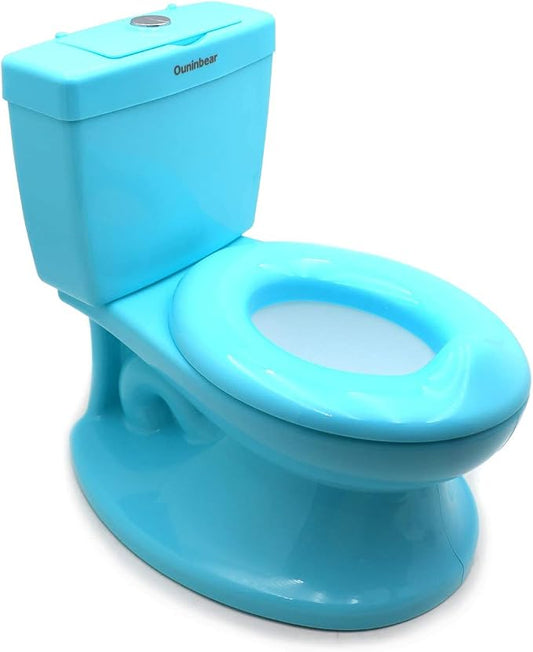 HongK- Portable Blue Portable Toddler Potty Training Toilet w/Flushing Sound Baby Chair Seat Kid [P/N: ET-BABY004-BLUE]