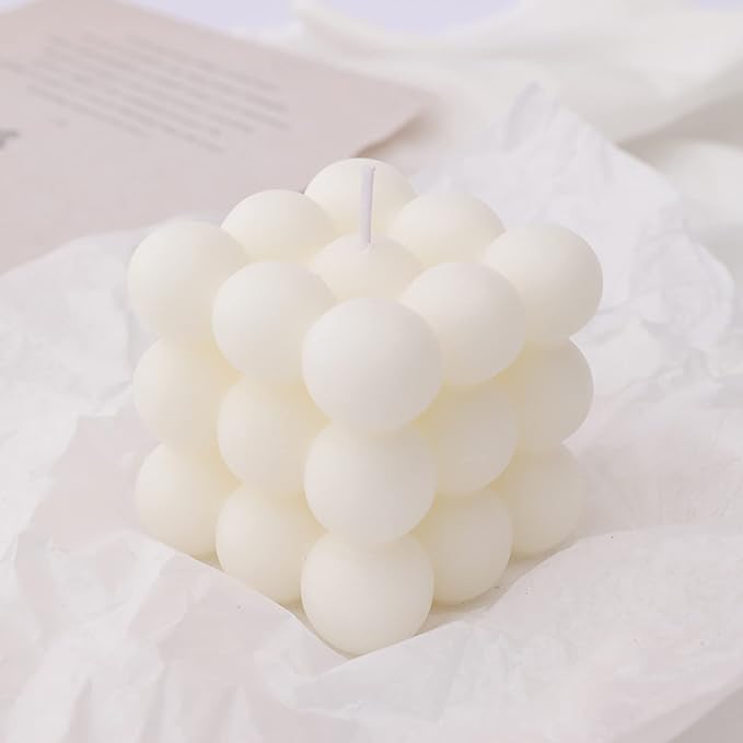 2-Pack Handmade Soy Wax Aromatherapy Candle - White Cube & Female Body Shaped, Scented Decorative Candle for Bedroom, Bathroom & Wedding