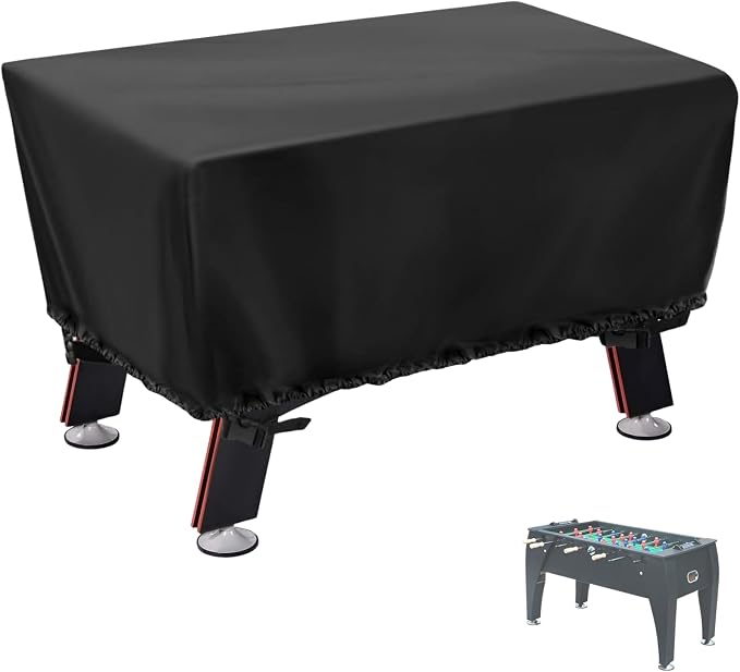 Foosball Table Cover - Waterproof Football Table Cover Soccer Table Covers Outdoor Indoor Foosballs Table Covers - 63"L×45"W×19.5"H, Black