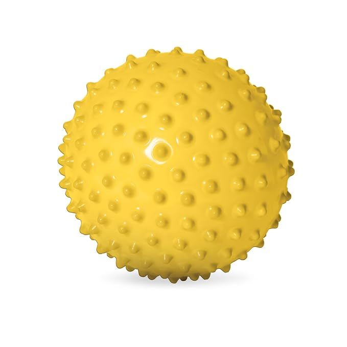 Edushape The Original Sensory Ball for Baby - 7" Yellow Color Baby Ball that Helps Enhance Gross Motor Skills for Kids Aged 6 Months & Up - Vibrant, Colorful and Unique Toddler Ball