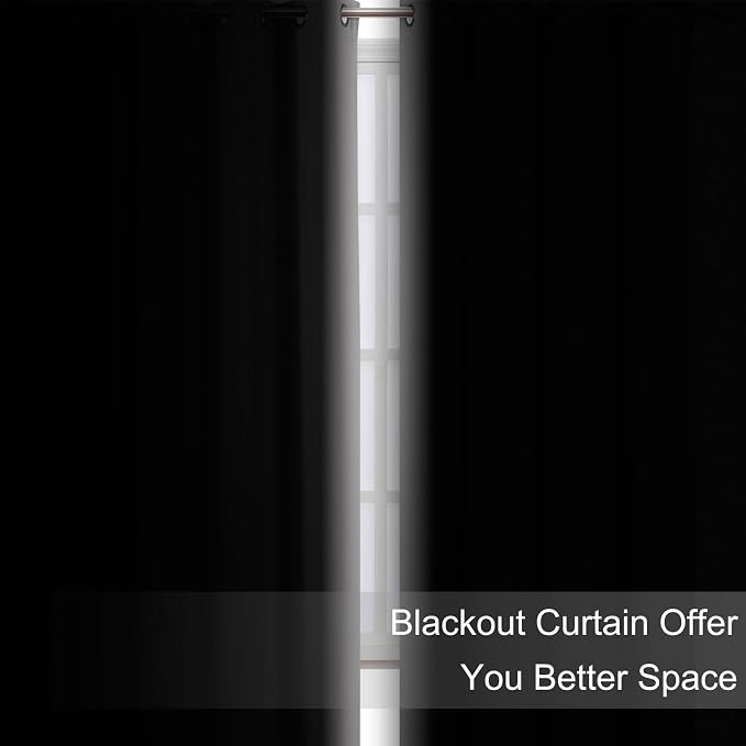 LEMOMO Blackout Curtains 52 x 90 Inch Long Light Grey Curtains Set of 2 Panels Room Darkening Curtains for Bedroom and Living Room