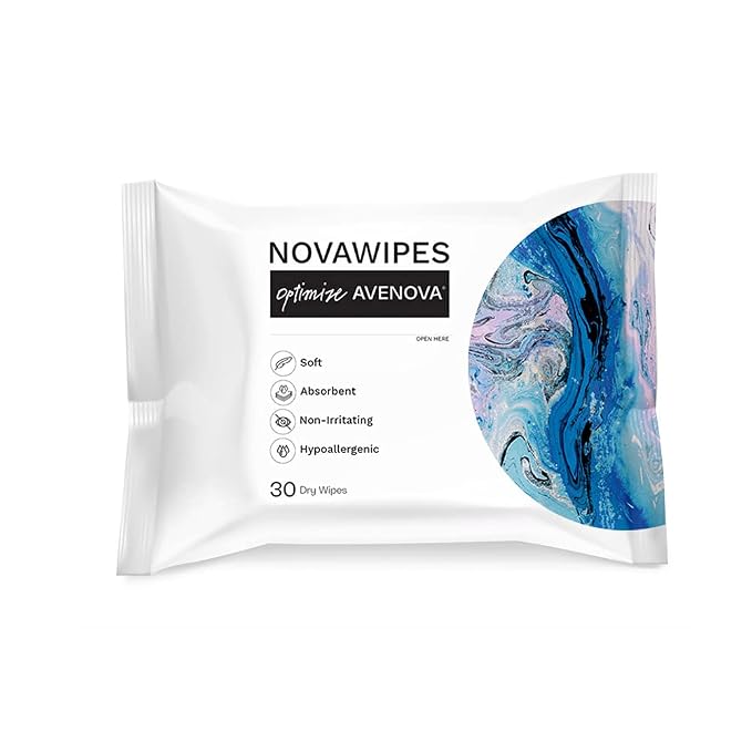 Avenova NovaWipes, Dry Eyelid Wipes, 30 Count | Non-Irritating, Durable & Absorbent Multi-Layer Dry Wipes for Use with Avenova Eyelid Spray