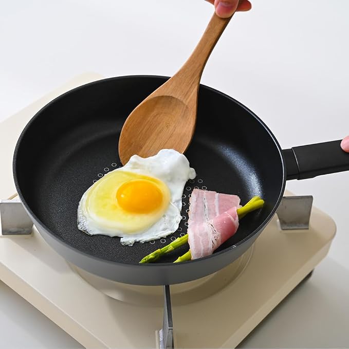 Nonstick B 11 Inch Frying Pan Skillet set with lid, Deep Frying Pan with Diamond Coating Cool Touch Handle, Scratch Resistant Coated, Gas& Electric