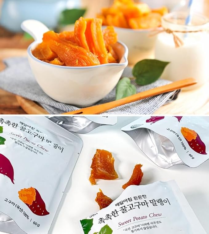 HELLO KFOOD HANWOOL Korean Sweet Potato Snack Variety – 5-Pack, Sticks, Chews & Ready-to-Eat Natural Snack (Sweet Potato Sticks)