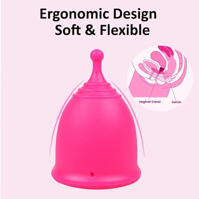 SHORDY Menstrual Cups (Small), Single Pack with Box, Soft & Flexible, Copa Menstrual Kit for Women Upto 12 Hours of Comfort, Eco-Friendly & Safer Alternative to Disc Pads Tampons (Pink)