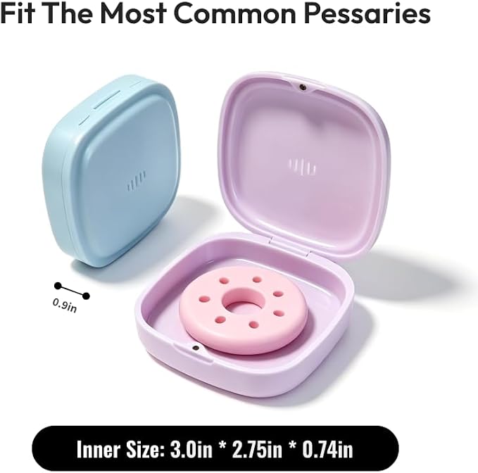 Slim Pessary Holder for Travel, Vented Pessary Storage Case, Pessary Container with Vent Holes, Magnetic Closure (Pink)