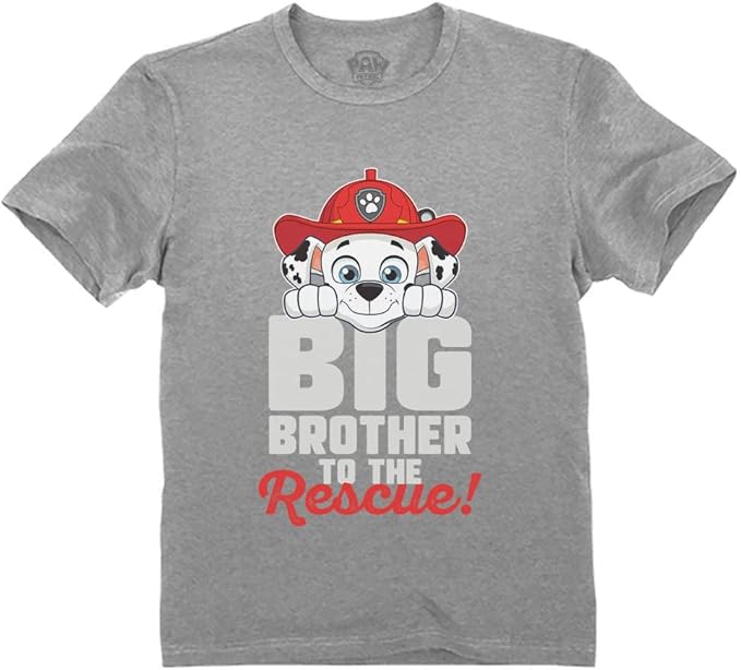 Big Brother Paw Patrol T-Shirt for Toddlers - Featuring Rubble, Chase, & Marshall - Sibling Gift Shirt
