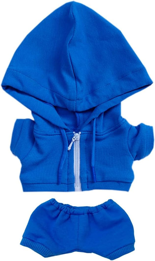 10cm 15cm 20cm Plush Doll Clothes Coat Pants Multi-Color Sportswear Sets Toys Dolls Accessories (Blue, 20cm)