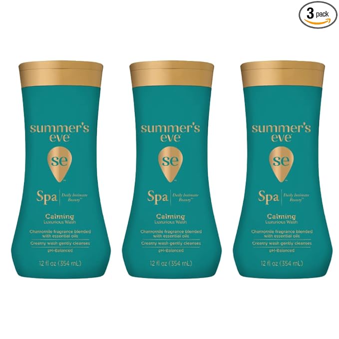 Summer's Eve Spa Daily Intimate Wash, Luxurious Cleansing Feminine Wash, Calming Chamomile pH-Balanced Wash, 12 Fl Oz Bottle (Pack of 3)