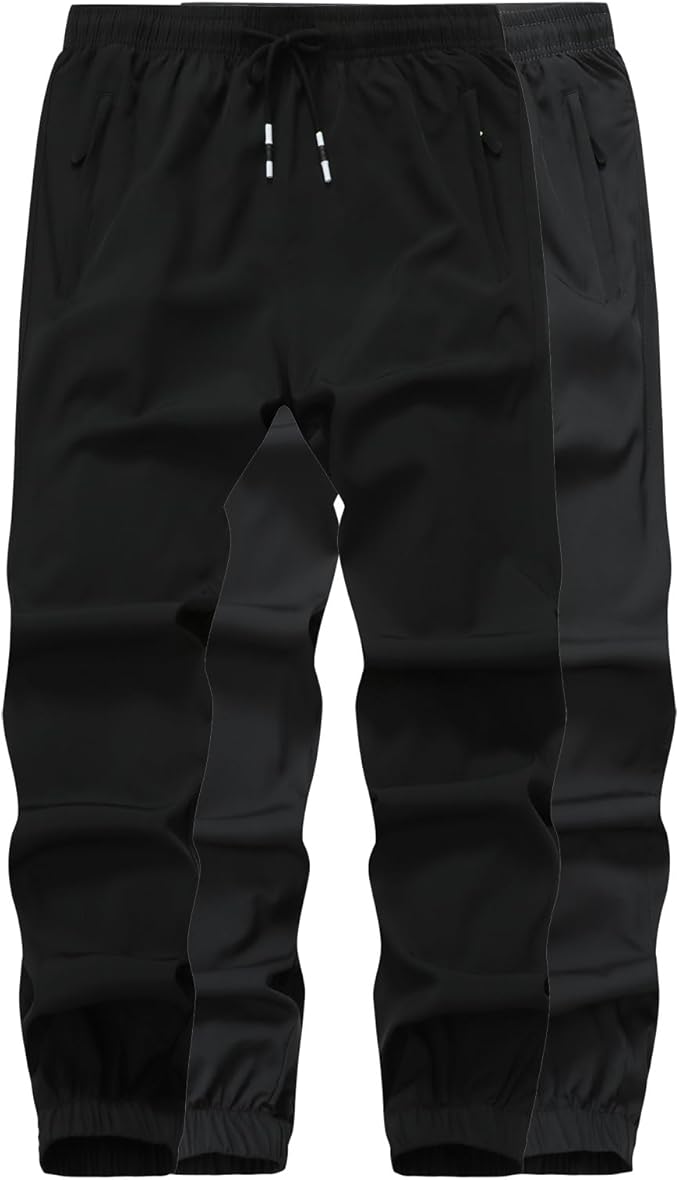 Boys Hiking Joggers Pants Outdoor Youth Quick Dry Lightweight Athletic with Zipper Pockets