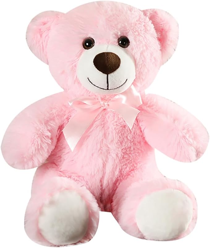 Teddy Bear Stuffed Animal, 12inch Teddy Bear Plush Toy, Birthday Valentine's Day Xmas Gifts for Kids Boys Girls Friends (B-Pink)