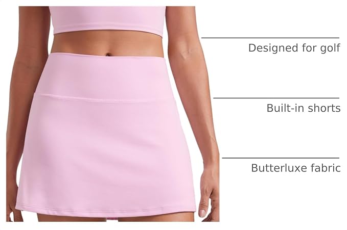 CRZ YOGA Butterluxe High Waisted Tennis Skirts | Built-in Shorts with Pockets, Extremely Soft, Casual, A Line, Stretchy, Mini, Skort for Women