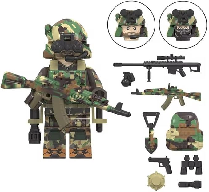 Minifigure 8 PCS Bulk Action Figure Featuring U.S. Special Forces Minifigures with Accessories, Great Stocking Stuffer or Boys Girls Gift for Christmas Stockings and Birthdays.
