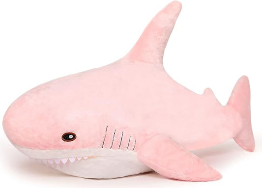MorisMos Giant Shark Pillow, Shark Plush Toy, Big Stuffed Animal, Pink, 32in