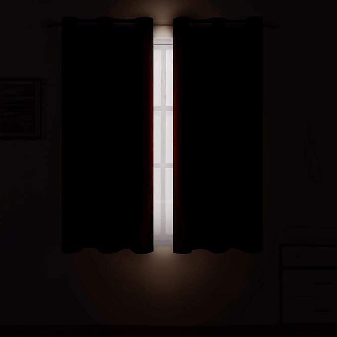LEMOMO Chocolate Brown Thermal Blackout Curtains/52 x 54 Inch/Set of 2 Panels Room Darkening Curtains for Bedroom