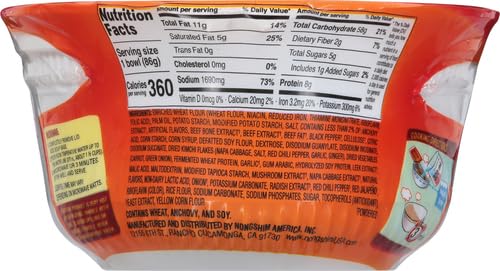 Nongshim Ramen Noodles, Gourmet Instant Ramen bowl, Premium Microwavable Noodle Soup, Kimchi, 3.03 Ounce (Pack of 2)