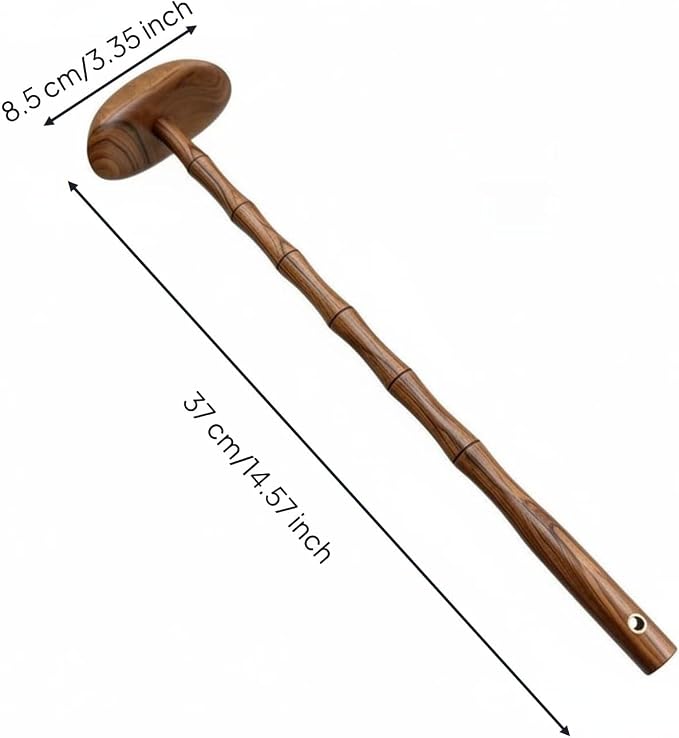 37cm Body Gua Sha Tool with Wooden Handle for Back, Neck & Shoulder, B | Muscle Scraper & Gua Sha Paddle for Lymphatic Drainage, Muscle Pain Relief, Body Contouring & Shaping