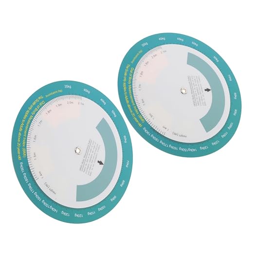 2pcs Bmi Body Index Wheel Wall Mounted Health Monitoring Tool for Weight and Height Measurement Compact Diet Tracking Calculator for Home and Gym Use