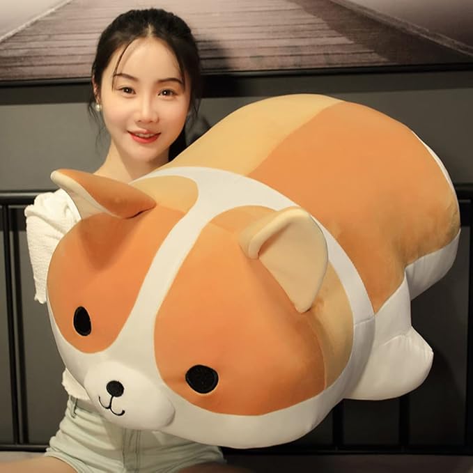 Plush Corgi Dog Shiba Inu Dog Plush Pillow Stuffed Animal Kids Plush Toy Pillow (Corgi, 80cm/31.4in)