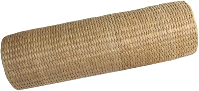 Homoyoyo 1pc Straw Cervical Pillow Neck Pillows for Travel Yoga Memory Bolster Pillow Sleeping Pillow Natural, 30x9cm, Beige