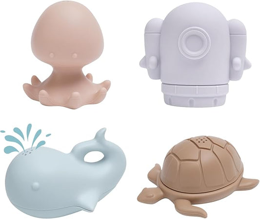 haakaa Ocean Squirter Baby Bath Toy- Mold Free Food Grade Silicone Bathtub Squirt Toys for Toddler 1-3, BPA-Free Squeeze Floating Bath Tub Toys for Babies & Infant 6-12 Months