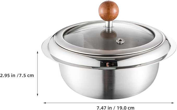 DOITOOL Stainless Steel Korean Ttukbaegi Hot Pot with Lid - Rice Soup and Ramen Cooker Metal Bibimbap Bowl Induction Hot Pot For Rice Egg Custard Soup