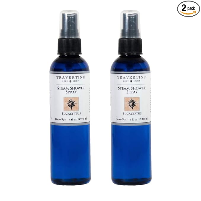 Travertine Spa, Steam Shower Spray, 4oz (2 Pack)
