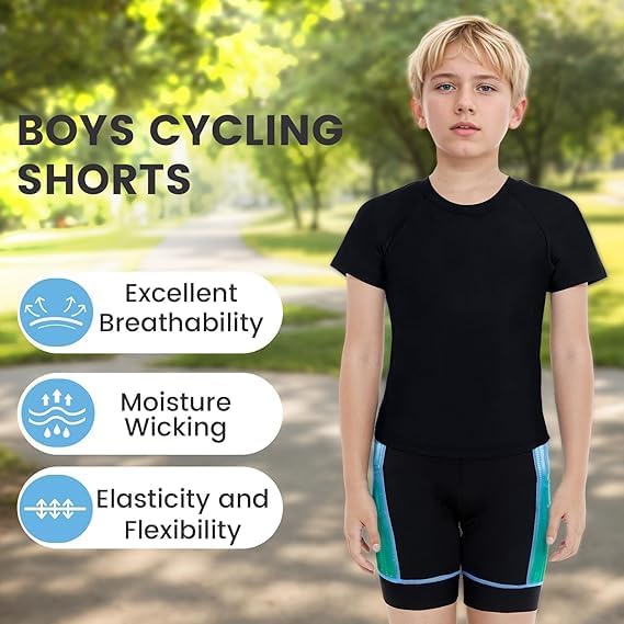 Gogokids Boys Girls 3D Padded Bike Shorts Kids Cycling Shorts Biking Shorts Sports Pants with Pockets for Mountain Road