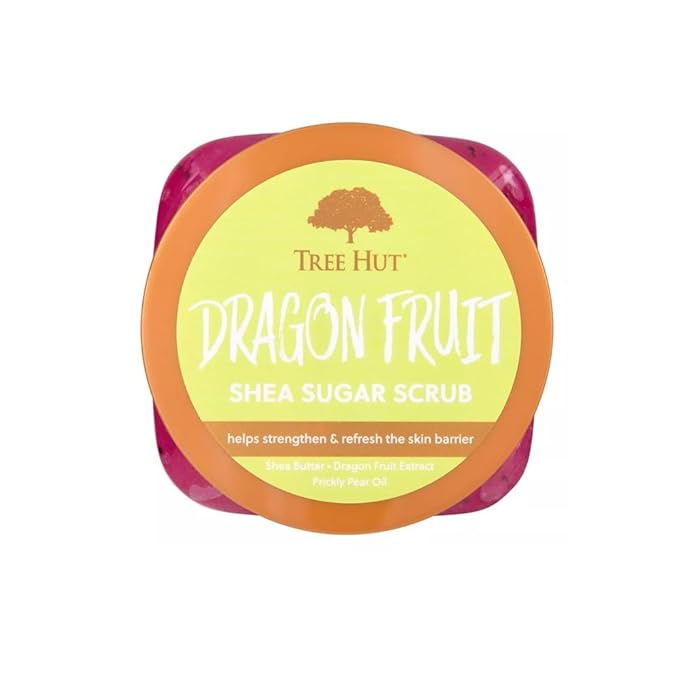 Tree Hut Dragon Fruit Shea Sugar Scrub, Exfoliating, Hydrating & Moisturizing Body Scrub with Shea Butter & Nourishing Essential Oils, Smooth & Soften Skin, 18 oz