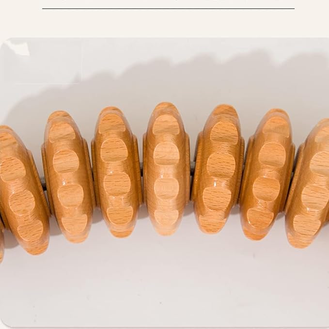 Curved Wood Therapy Massage Roller Tools - Manual Massage Roller Stick for Body Sculpting, Lymphatic Drainage, Cellulite & Stomach Rolling