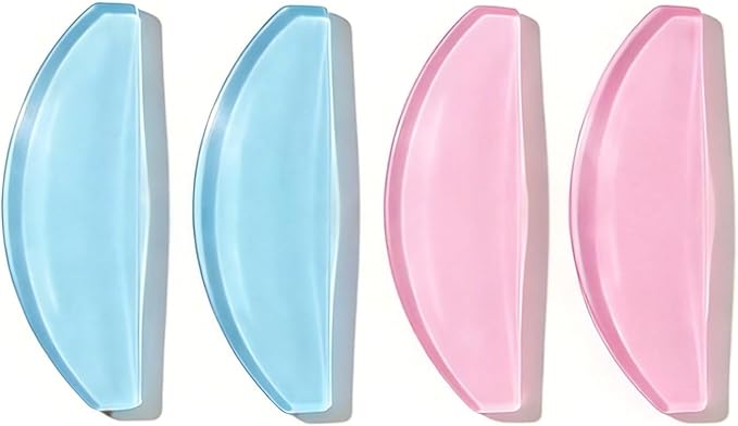 Lash Lift Shields – Washable and Reusable Korean Super Sticky Flat Pads for Eyelash Perm, No.1 Lash Lift Softening Shields for Women Beauty, Pink (1 Pair Pink + 1 Pairs Blue)