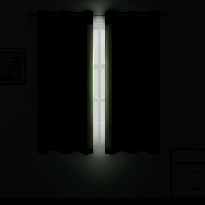 LEMOMO Light Green Thermal Blackout Curtains/52 x 54 Inch/Set of 2 Panels Room Darkening Curtains for Bedroom