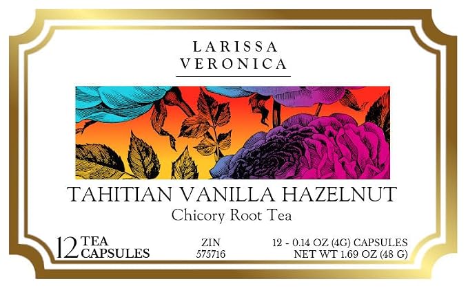 Tahitian Vanilla Hazelnut Chicory Root Tea (Single Serve K-Cup Pods) (12 pods, ZIN: 575716) - 2 Pack