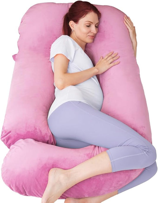60 Inch Pregnancy Pillow for Sleeping, Extra Large U Shaped Body Pillow, Maternity Pillow for Pregnant Women (Purple)