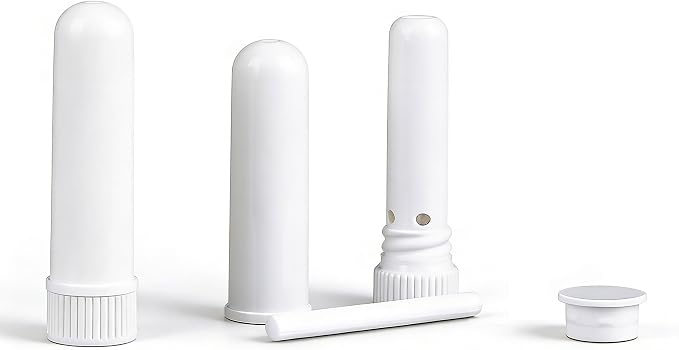 48 PCS Essential Oil Aromatherapy Blank Nasal Inhaler Tubes(Including 60 unscented wicks +3 Polyethylene Pipette Droppers +1Plastic tweezers)